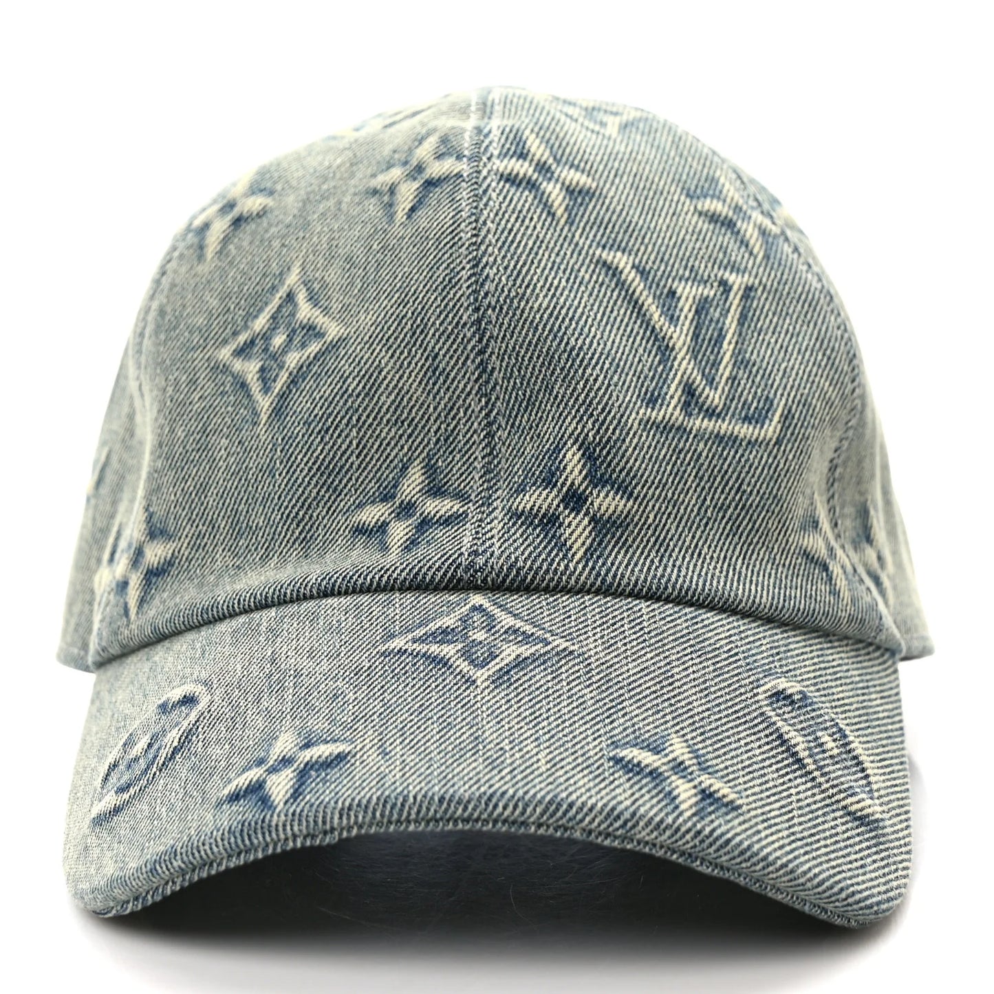 LOUIS VUITTON Monogram Washed Denim Cap M Blue