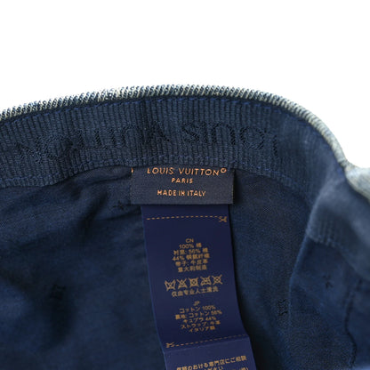 LOUIS VUITTON Monogram Washed Denim Cap M Blue