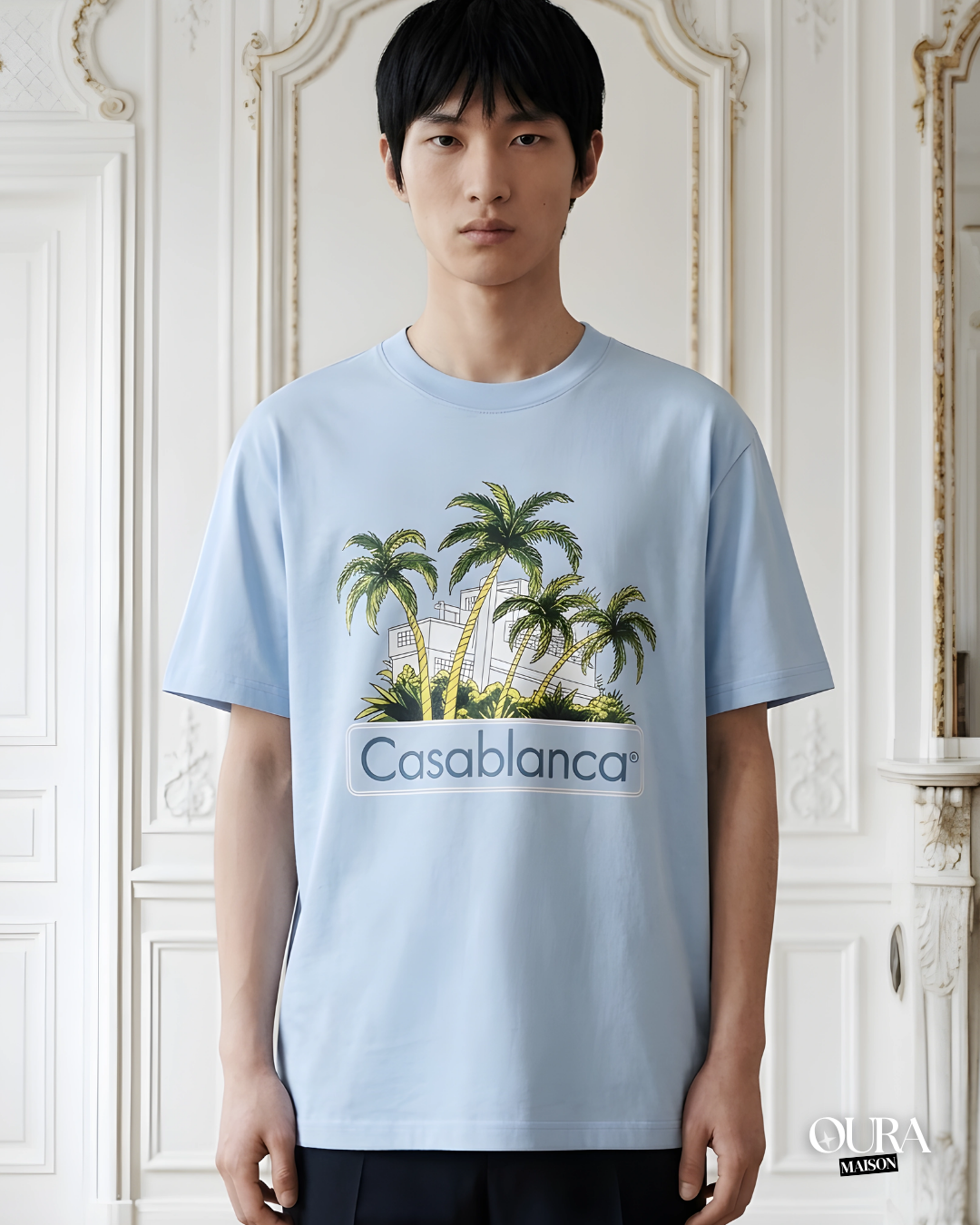 t-shirt Casablanca bleu
