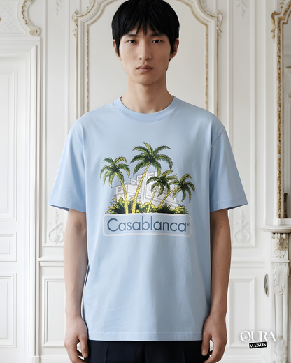 t-shirt Casablanca bleu